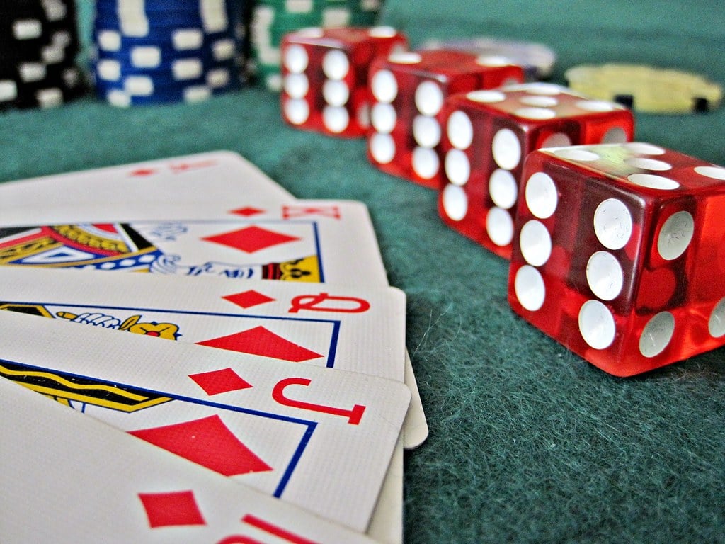 A Royal Flush and set of dice