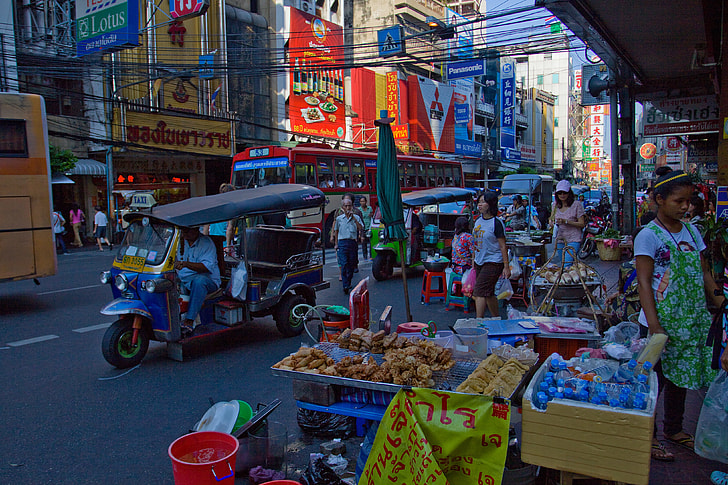 A busy street in Bangkok, Thailand