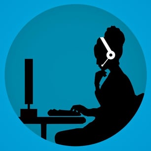 Silhouette of a Customer Support Agent