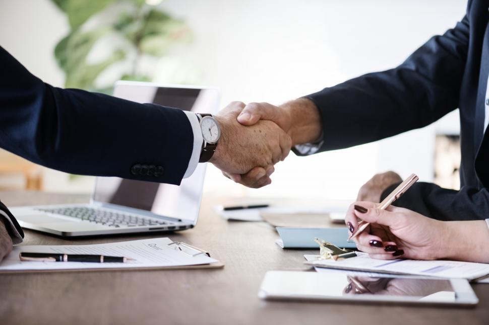 Handshake between two business people