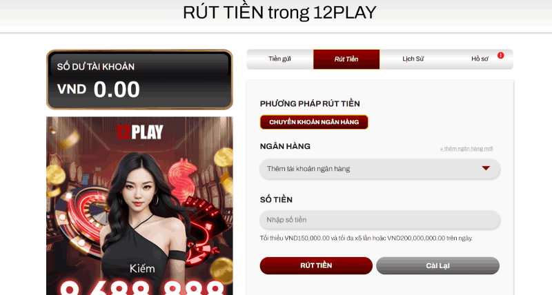 hướng dẫn rút tiền 12Play